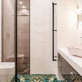 Полотенцесушитель электрический Margaroli Arcobaleno 616/X/L Switch Brushed matt metal black PO 168x12 см чёрный хром шлифованный